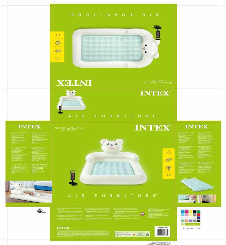 INTEX pripučiamas čiužinys 178x114x71 cm su pompa 66814NP