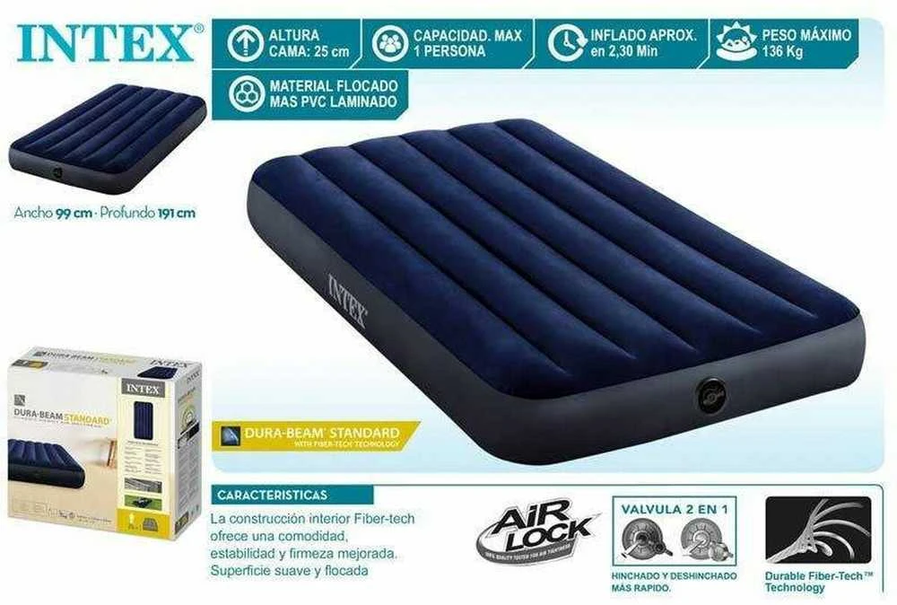 Pripučiamas čiužinys INTEX Classic Downy 191x99x25cm
