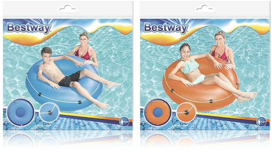 Pripučiamasis ratas BESTWAY 36120, Ø119 cm, mėl./oranž.