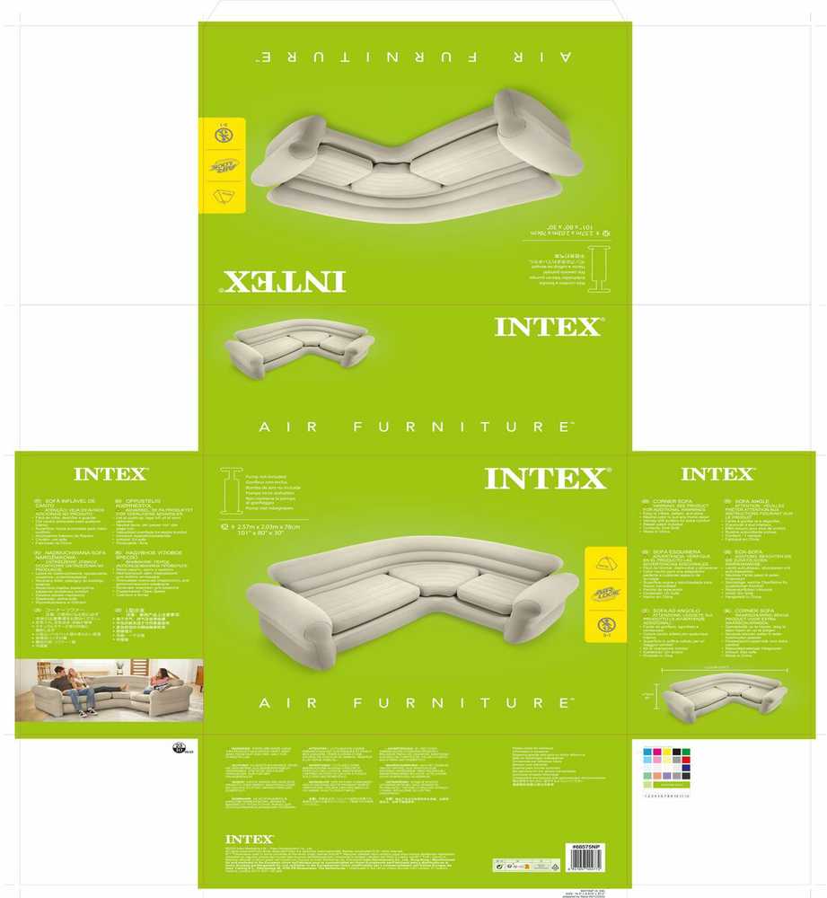 Intex pripučiama kampinė sofa, 257x203x76 cm 68575NP
