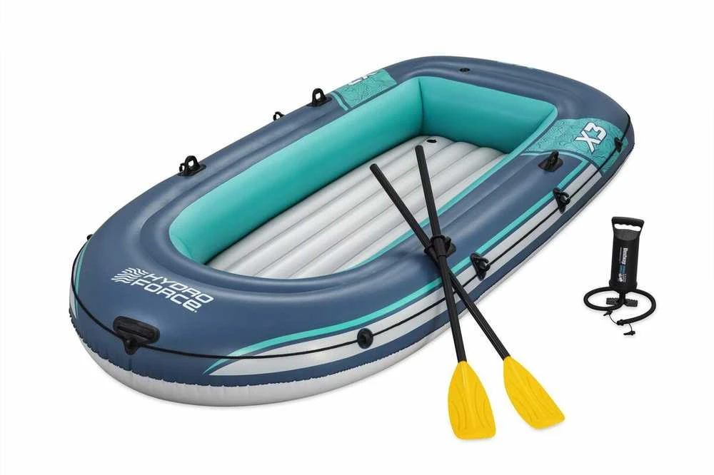 Bestway Pripučiama TREK X3 pontono valtis 3 kamerų, 360 kg apkrovai, su irklais ir pompa