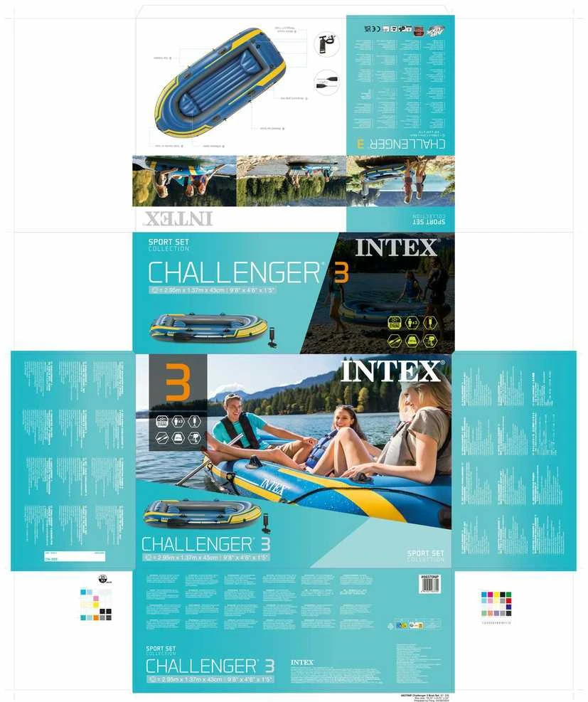 Pripučiama valtis Intex CHALENGER 3, 295 x 137 x 43 cm