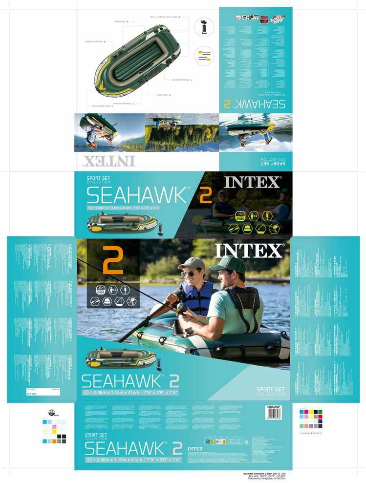 Pripučiama valtis Intex Seahawk II 236x114x41cm 68347NP