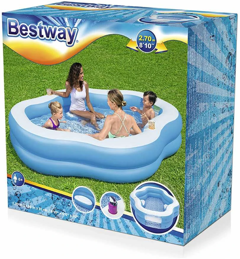 Bestway Baseinas Splashview, mėlynos ir baltos spalvos, 270x198x51cm
