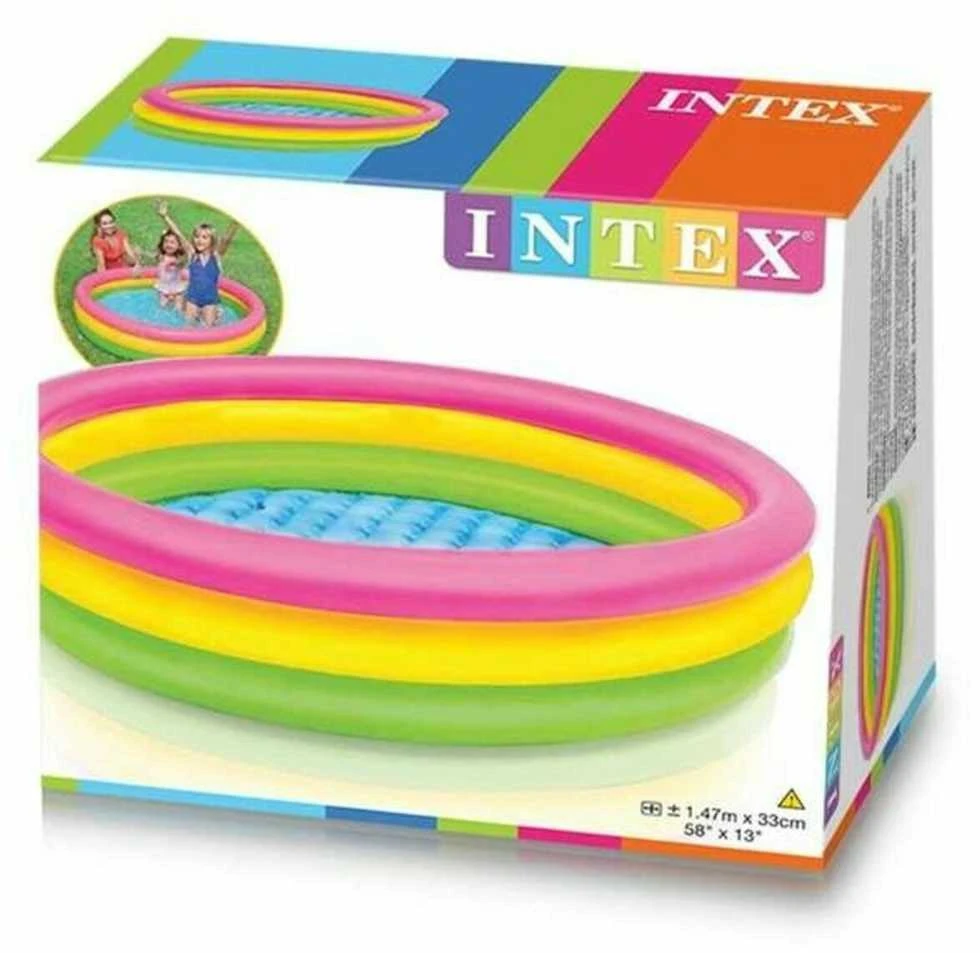 Amo Toys Intex Sunset Pripučiamas baseinas, 147x33cm, 3 žiedai