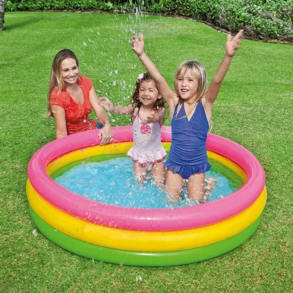 Amo Toys Intex Sunset Pripučiamas baseinas, 147x33cm, 3 žiedai
