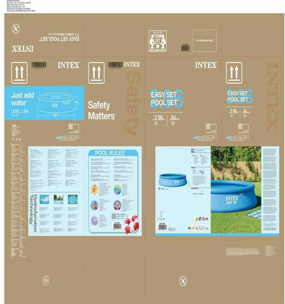 Baseinas INTEX Easy Set 396x84 cm, su vandens filtru
