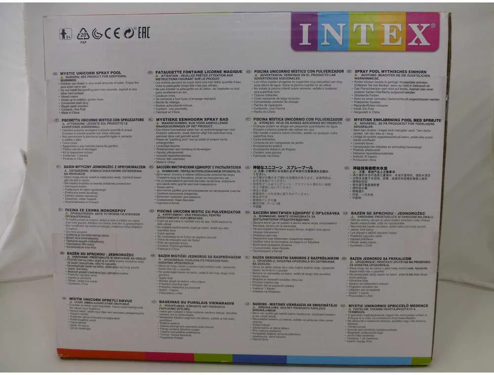 Amo Toys Pripučiamas baseinas INTEX MYSTIC UNICORN, 272x193x104cm, purškia vandenį 57441NP