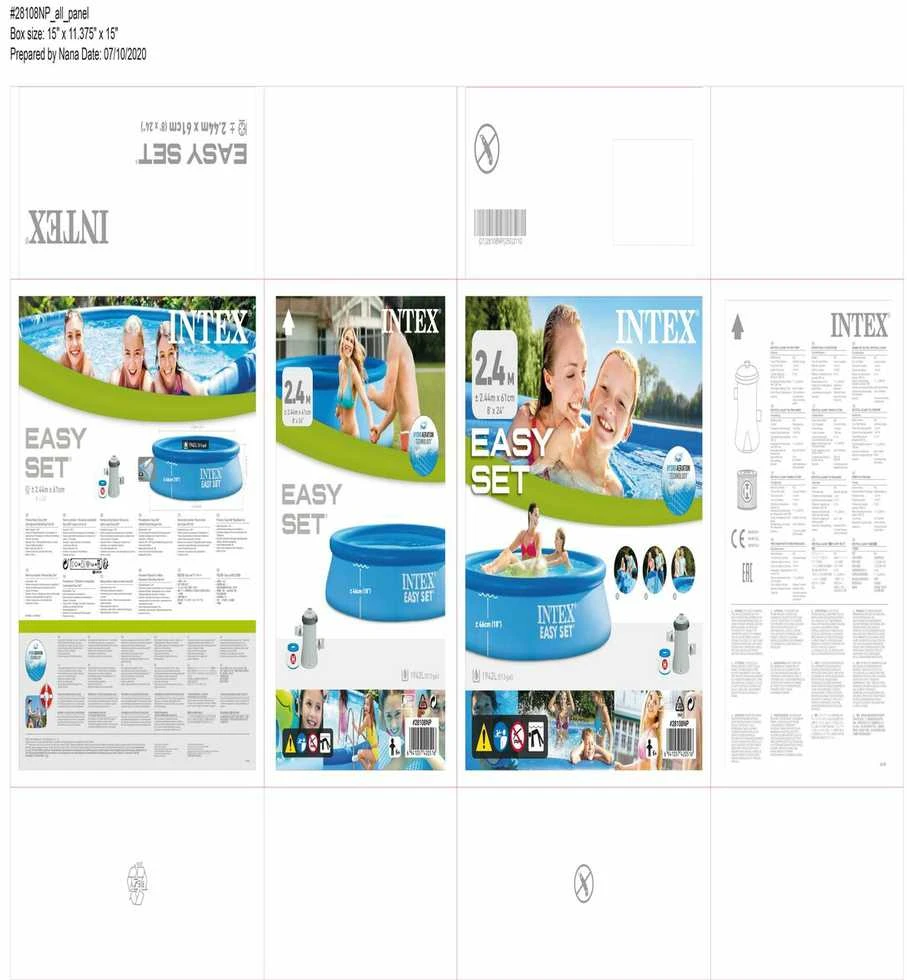 Pripučiamas lauko baseinas INTEX Easy Set 244 x 61 cm, su vandens filtru