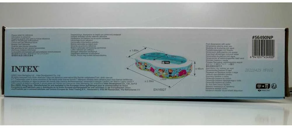 Intex Laguna baseino ovalas, Baltas/Mėlyna, Amžius 3+, 255 x 160 x 46 cm