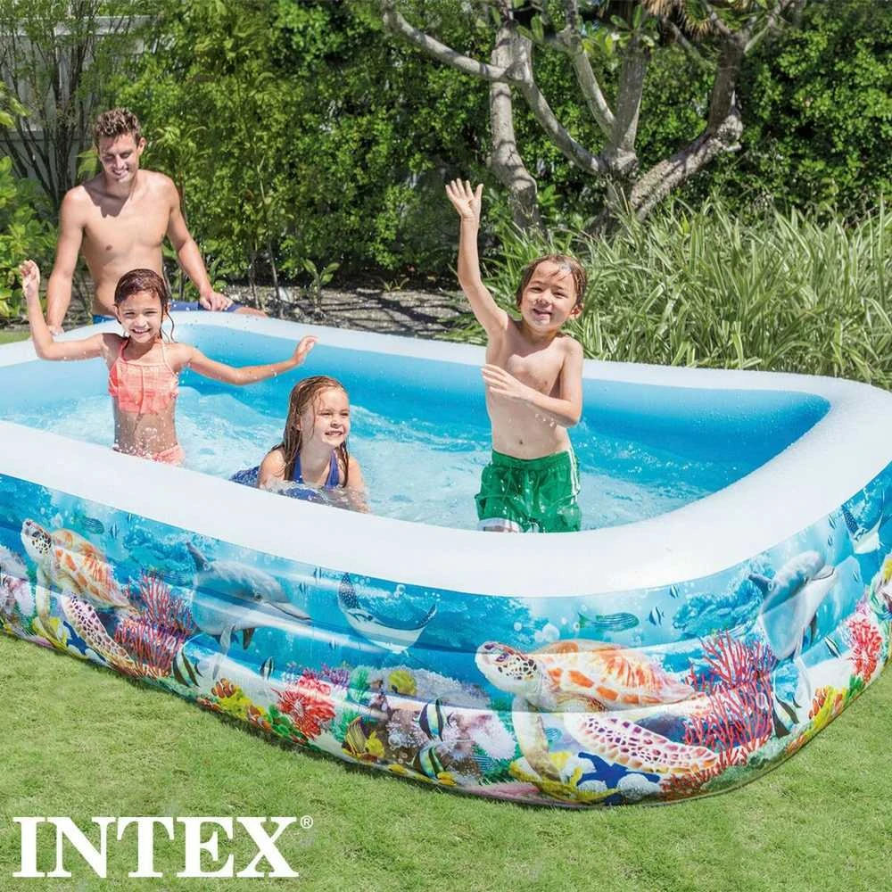Intex Swim Center Baseinas šeimai, 305x183x56cm, su jūros gyvūnais