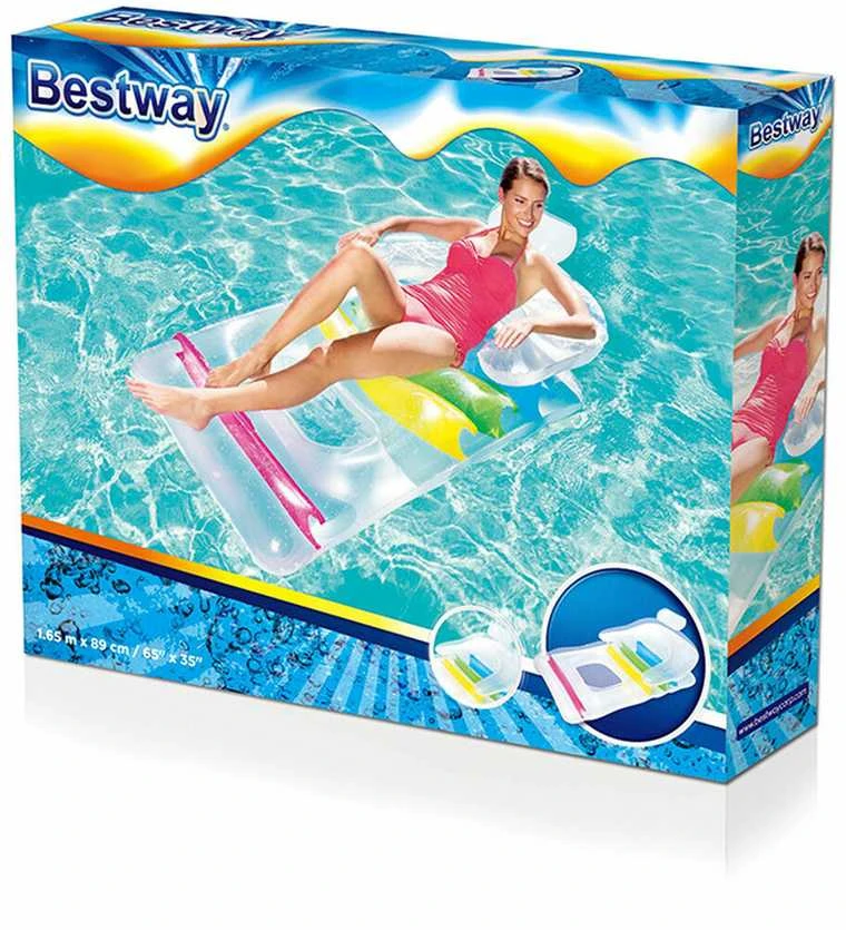BESTWAY pripučiamas čiužinys su atlošu Kool Lounge, 1.65m x 89cm, 43011