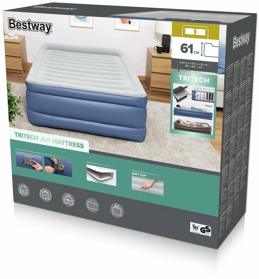 Bestway Pripučiama lova Tritech, mėlyna/pilka, 203x152x61cm, dvivietė
