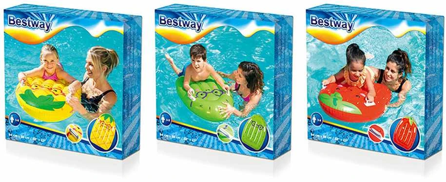 BESTWAY pripučiamas plaustas Surf Buddy 84cm x 56cm, assort., 42049