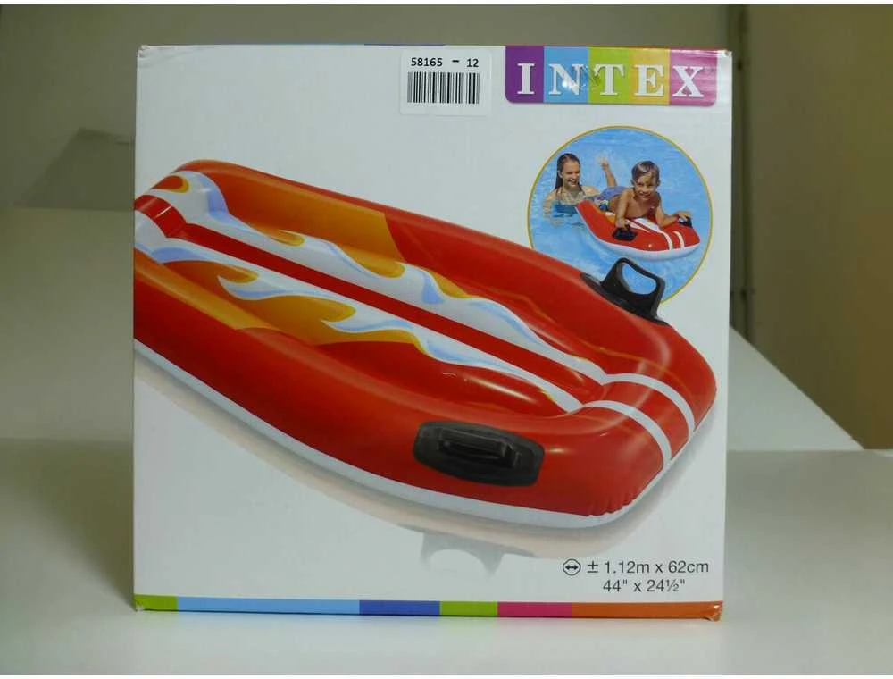 Intex Inflatable Swimming Board Joy Riders Raudona/Baltas , Geltona/Baltas, Age 6+, 112 x 62 cm
