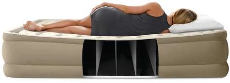 INTEX Pripučiamas čiužinys-lova Ultra Plush Queen su pompa,152x203x46cm