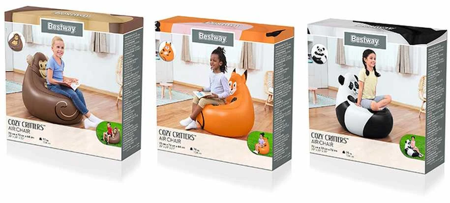 Pripučiamas fotelis Bestway Fox, 72 x 72 x 64 cm