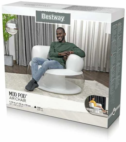 Pripučiamas fotelis Bestway 75138 baltas