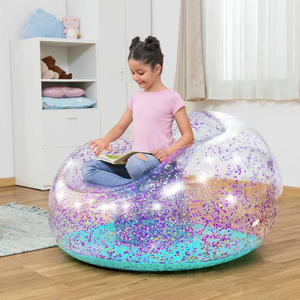„Bestway Glitter“ kėdė pripučiama „Pouffe Glitter Dream 114 x 112 x 66cm 75115“