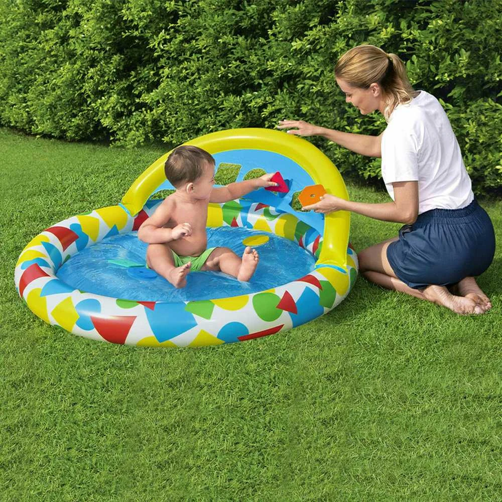 BESTWAY pripučiamas baseinas Splash & Learn, 1.20m x 1.17m x 46cm, 52378