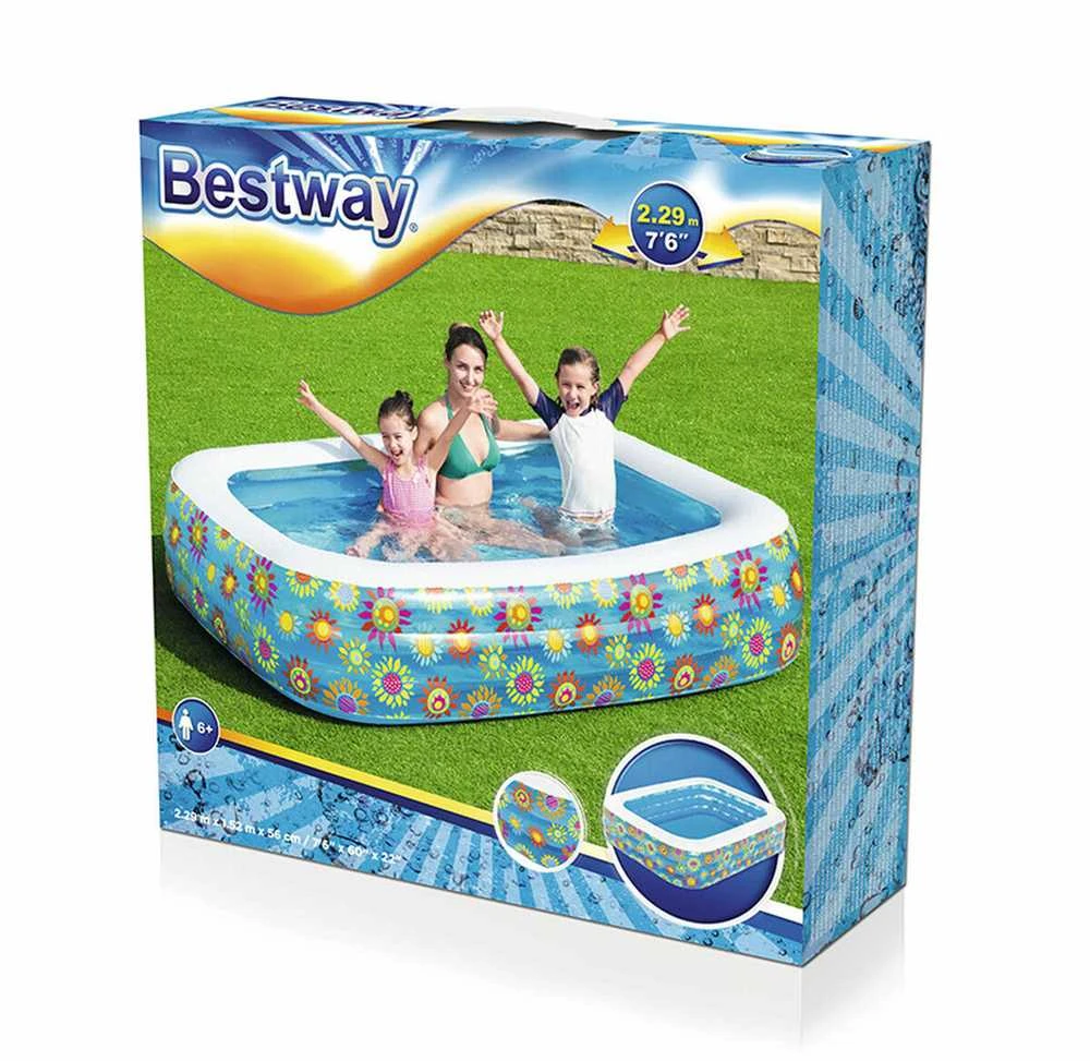Bestway Vaikiškas pripučiamas baseinas, mėlynos spalvos, 229x152x56cm