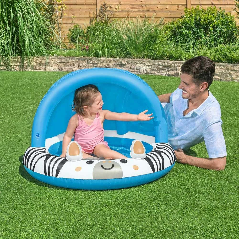 Bestway Bestway 52559 Pripučiamas baseinas su stogu ir pumpuojamu dugnu Zebra 97cm x 66cm