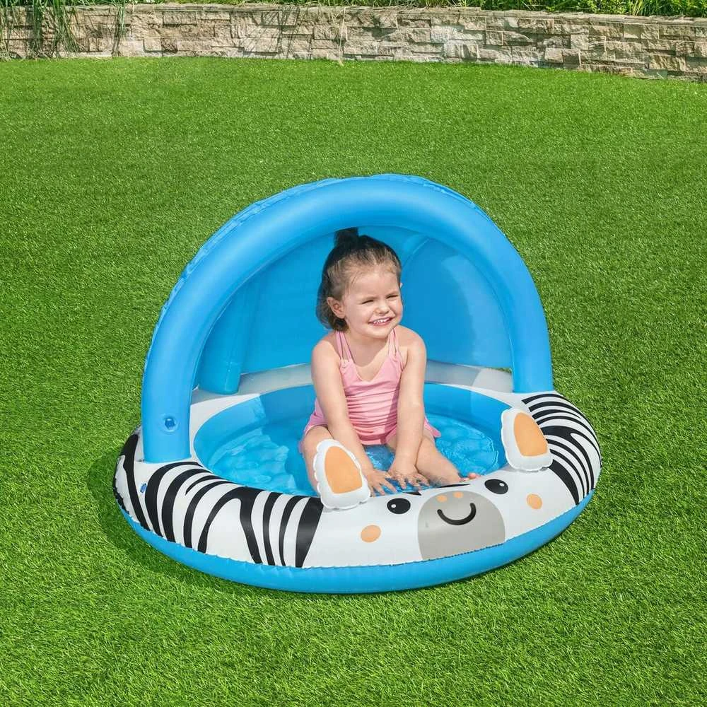 Bestway Bestway 52559 Pripučiamas baseinas su stogu ir pumpuojamu dugnu Zebra 97cm x 66cm