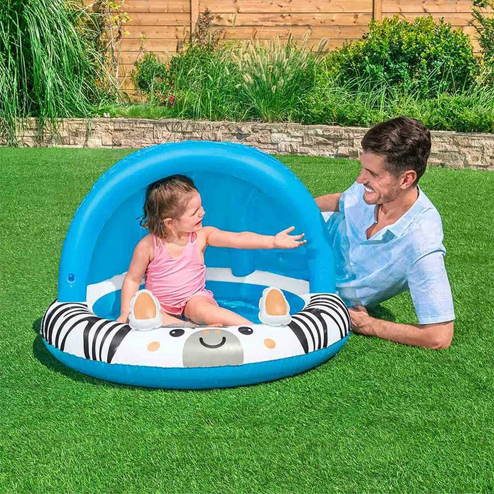 Bestway Bestway 52559 Pripučiamas baseinas su stogu ir pumpuojamu dugnu Zebra 97cm x 66cm