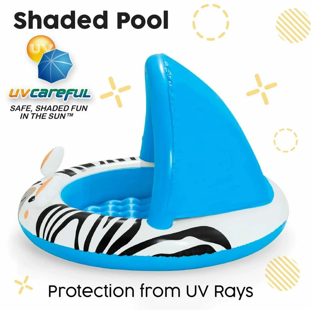 Bestway Bestway 52559 Pripučiamas baseinas su stogu ir pumpuojamu dugnu Zebra 97cm x 66cm