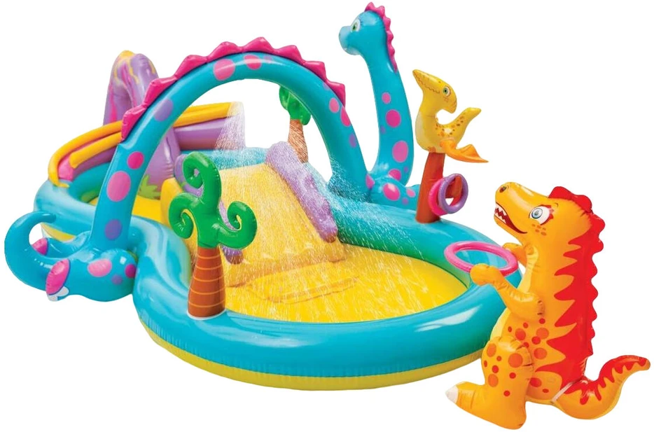 Pripučiamas vaikiškas baseinas Intex Dinozaurai Žaidimų aikštelė 302 x 112 x 229 cm 280 L