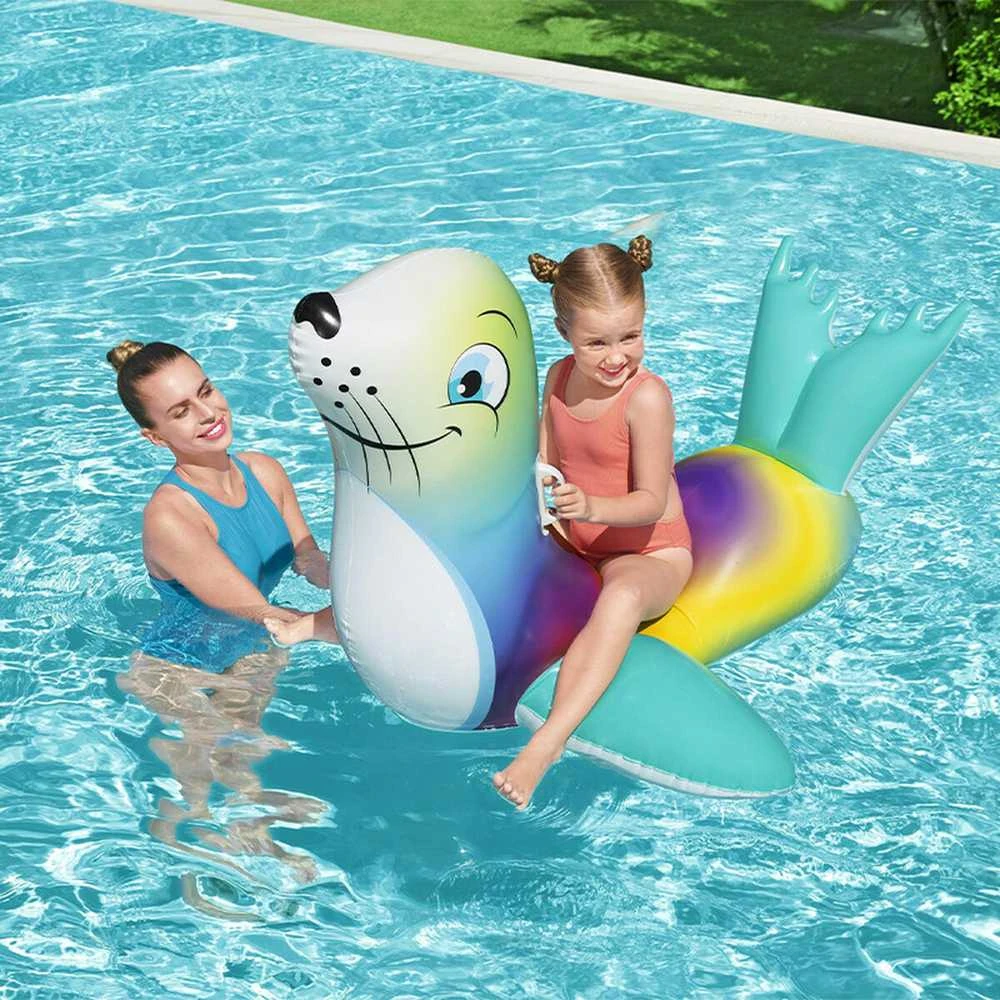 Bestway Spalvinga pripučiama SEAL plaukimo aikštelė su rankenomis 157 x 114 cm 41479