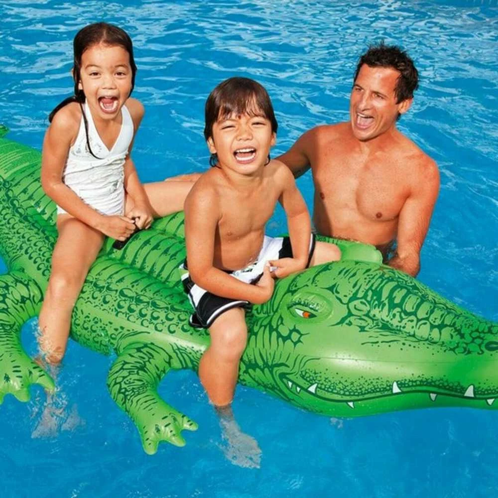 Intex Giant Gator Ride-On pripučiamas vežimėlis, 203x114 cm