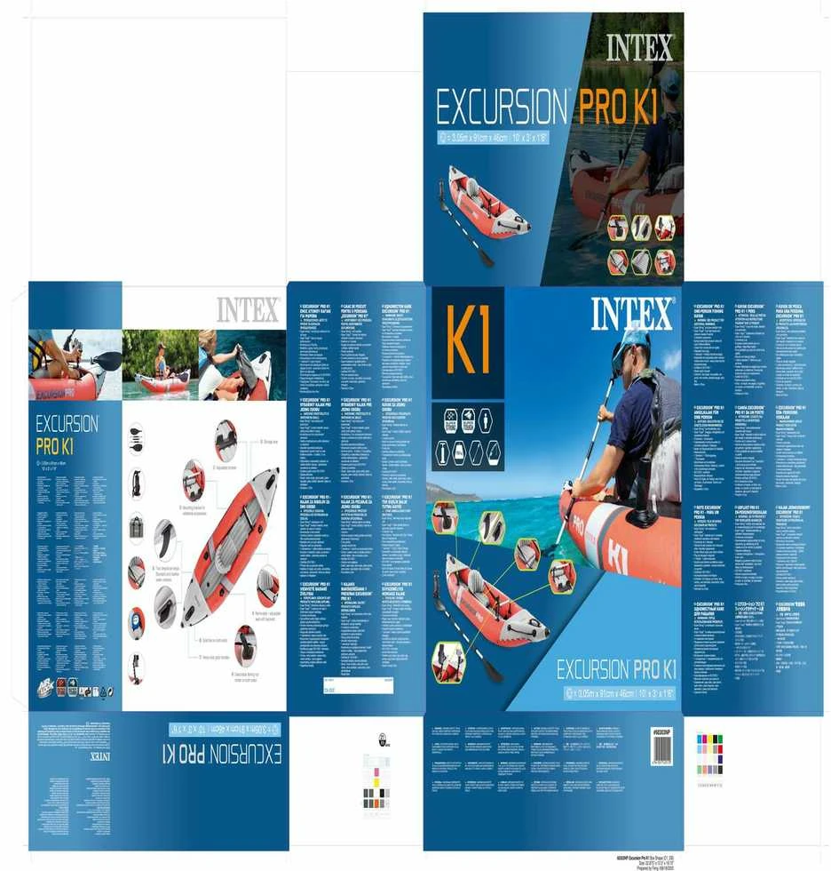 Intex Pripučiama baidarė Excursion Pro K1, 305x91x46cm
