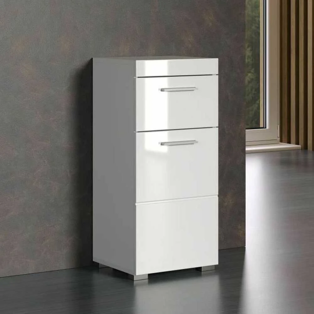 Trendteam Vonios spintelė Amanda, 37 x 31 x 79 cm, balta blizgi / balta