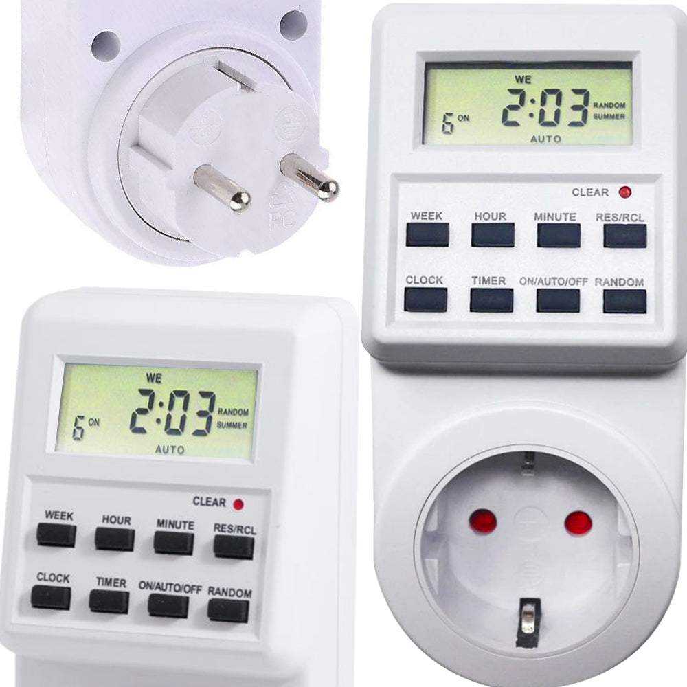 Laikmatis su LCD ekranu 230V, 16A, 3680W