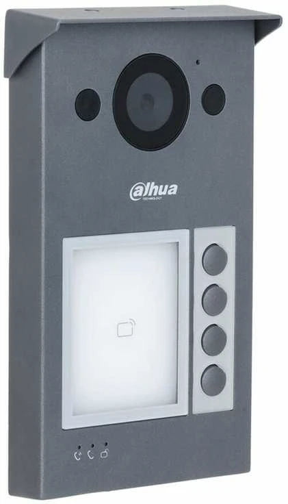 Dahua IP domofono kamera VTO3311Q-WP. 4 abonentai. 2MP 125°. Wi-Fi. SIP. IP65, IK08