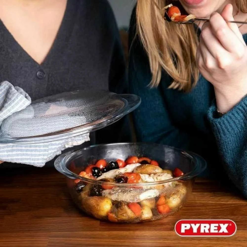 Pyrex Puodas su Pokrywką Permatomas Szkło (2,1 L)