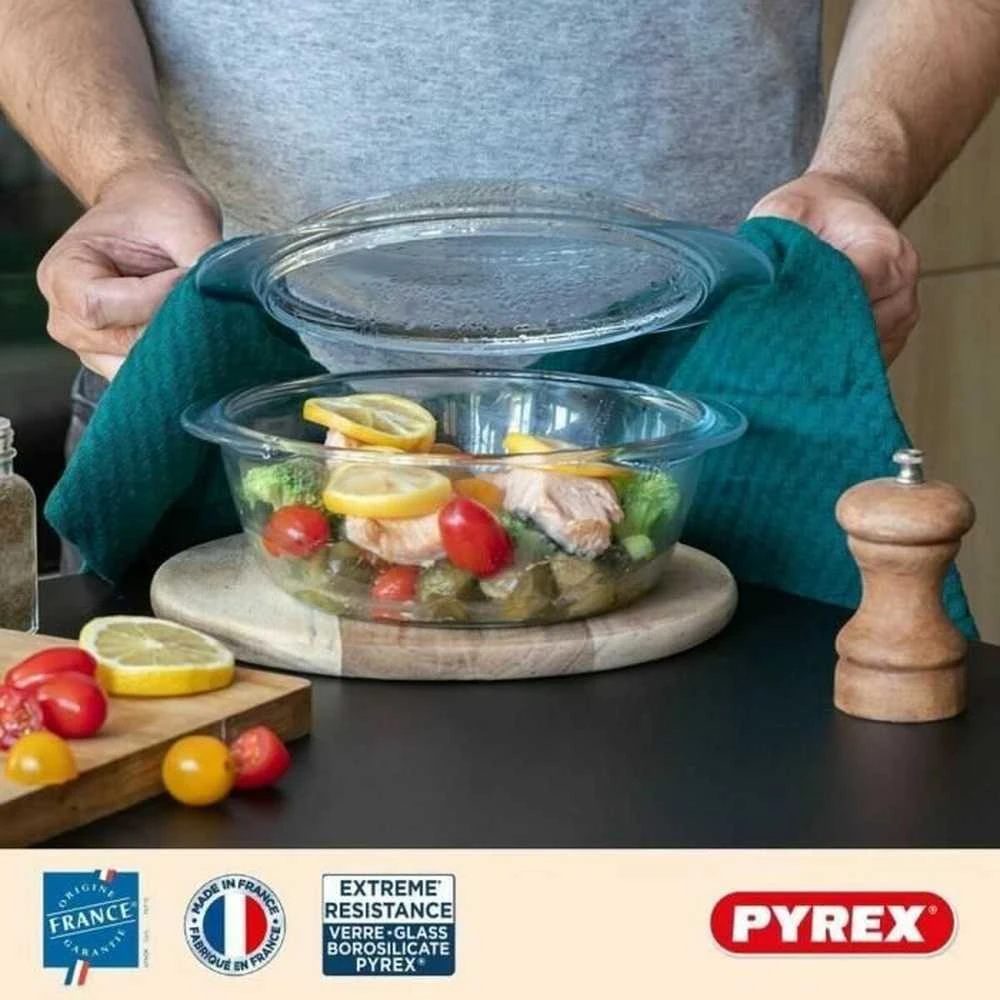 Pyrex Puodas su Pokrywką Permatomas Szkło (2,1 L)