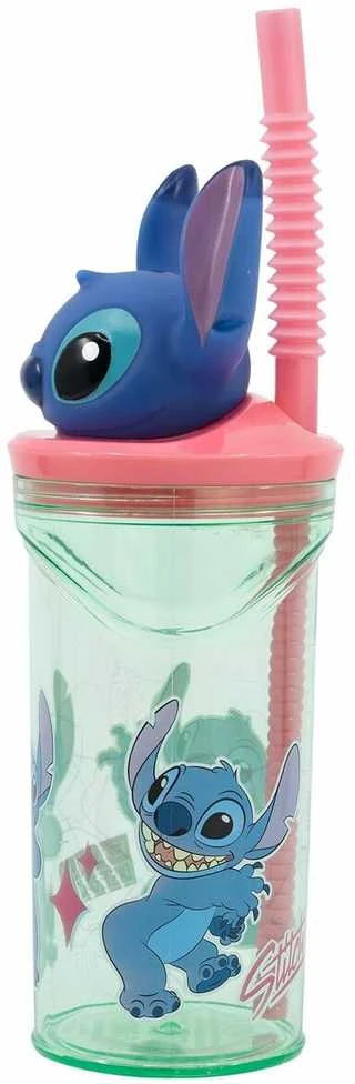Puodelis su šiaudeliais,Stitch, 360 ml