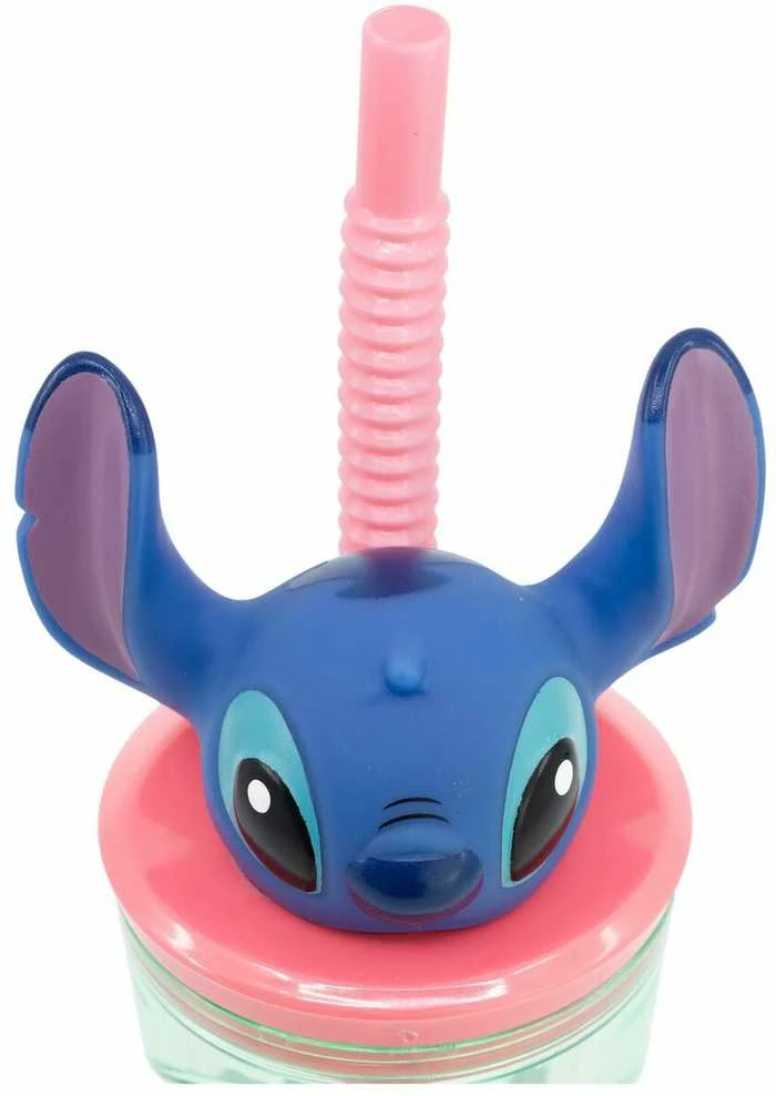 Puodelis su šiaudeliais,Stitch, 360 ml