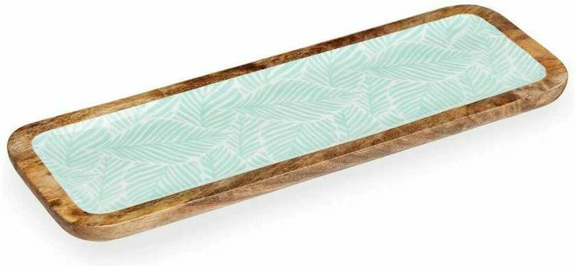 Puošmena Gift Decor GMC-147-2370-3 Balta Ruda Žalia Poliesteris Derva Mango mediena 45 x 15 cm 15,2 x 2,54 x 45,7 cm Augalo lapa