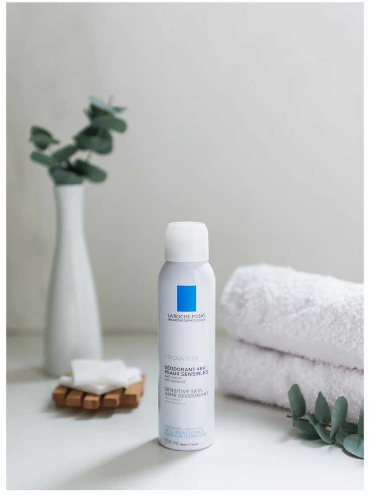La Roche Posay Physiological Dezodorantas 24h Purškiklis purškiamas dezodorantas jautriai odai, 150 ml