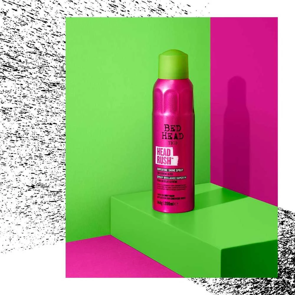 Tigi Bed Head Headrush Superfine Shine Purškiklis plaukų priemonė suteikianti spindesio 200ml