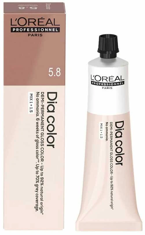 L'Oreal Dia Color 5.8 plaukų dažai su tūbele ir dėžute
