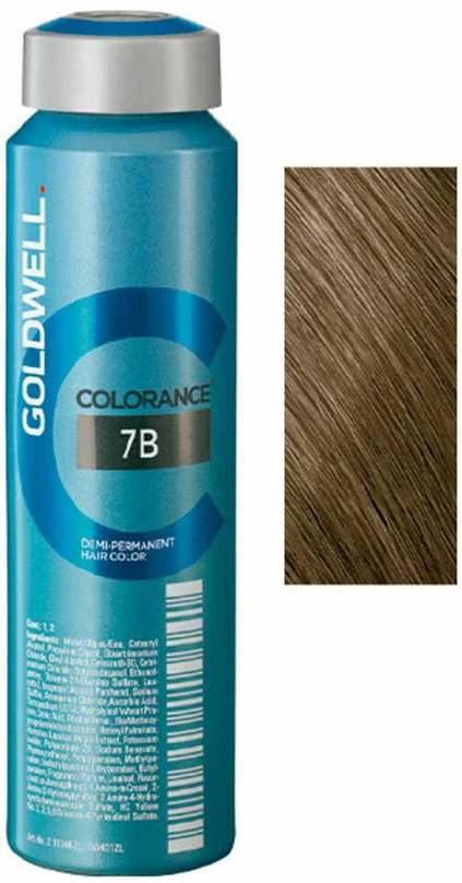 Goldwell Colorance 7B dažų buteliukas su spalvos pavyzdžiu