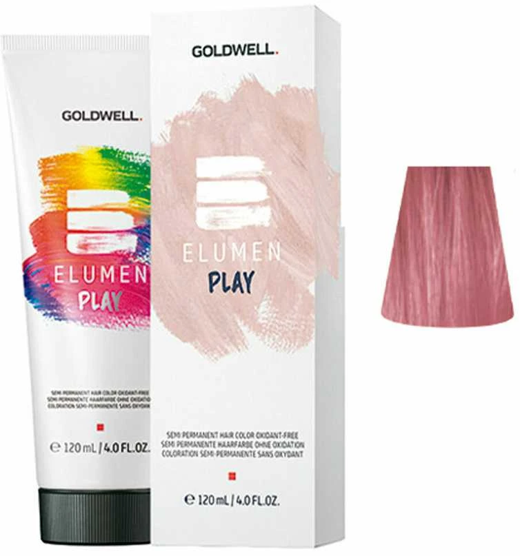 Goldwell Elumen Play rožiniai dažai su pakuotės iliustracija