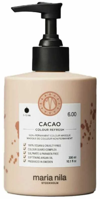 Maria Nila Colour Refresh veganiški plaukų dažai Kreminis kaukė spalvos gaivinimui 6.00 kakavos, 300 ml