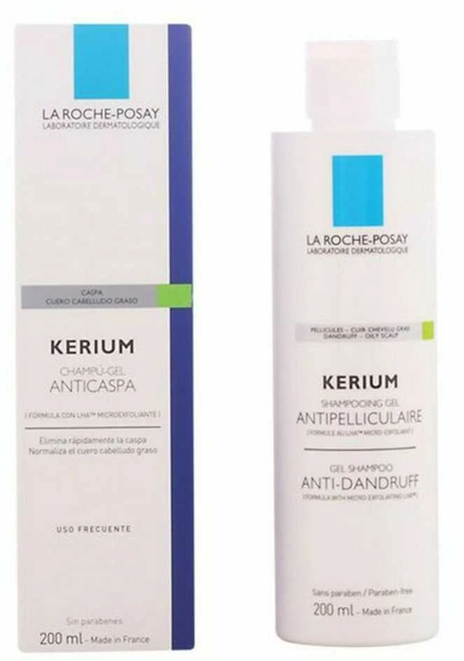 La Roche Posay Kerium Gel Šampūnas Nuo pleiskanų šampūnas nuo pleiskanų riebiai galvos odai, 200 ml