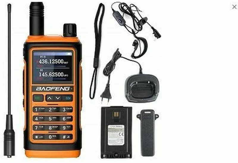 Dvipusio Ryšio Radijas - BAOFENG UV-17E WALKIE-TALKIE 5W VOX 10 km nuotolis 1800 mAh baterija oranžinė