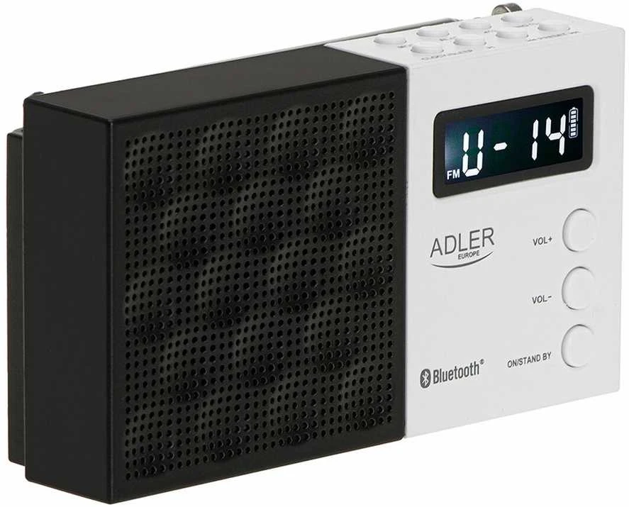 Adler | Digital Radio - PLL AM/FM | AD 1908 | Alarm function | Baltas/Juodas